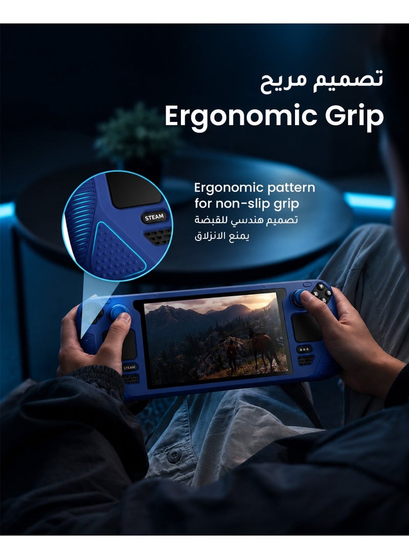 Syntech Protective Case Compatible with Steam Deck Accessories Console OLED/LCD, All-Round Protection with Non-Slip Thumb Grips, Silicone Cover for Enhanced Fit and Alignment-Navy Blue - Image 4