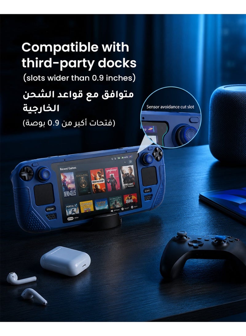 Syntech Protective Case Compatible with Steam Deck Accessories Console OLED/LCD, All-Round Protection with Non-Slip Thumb Grips, Silicone Cover for Enhanced Fit and Alignment-Navy Blue - Image 5