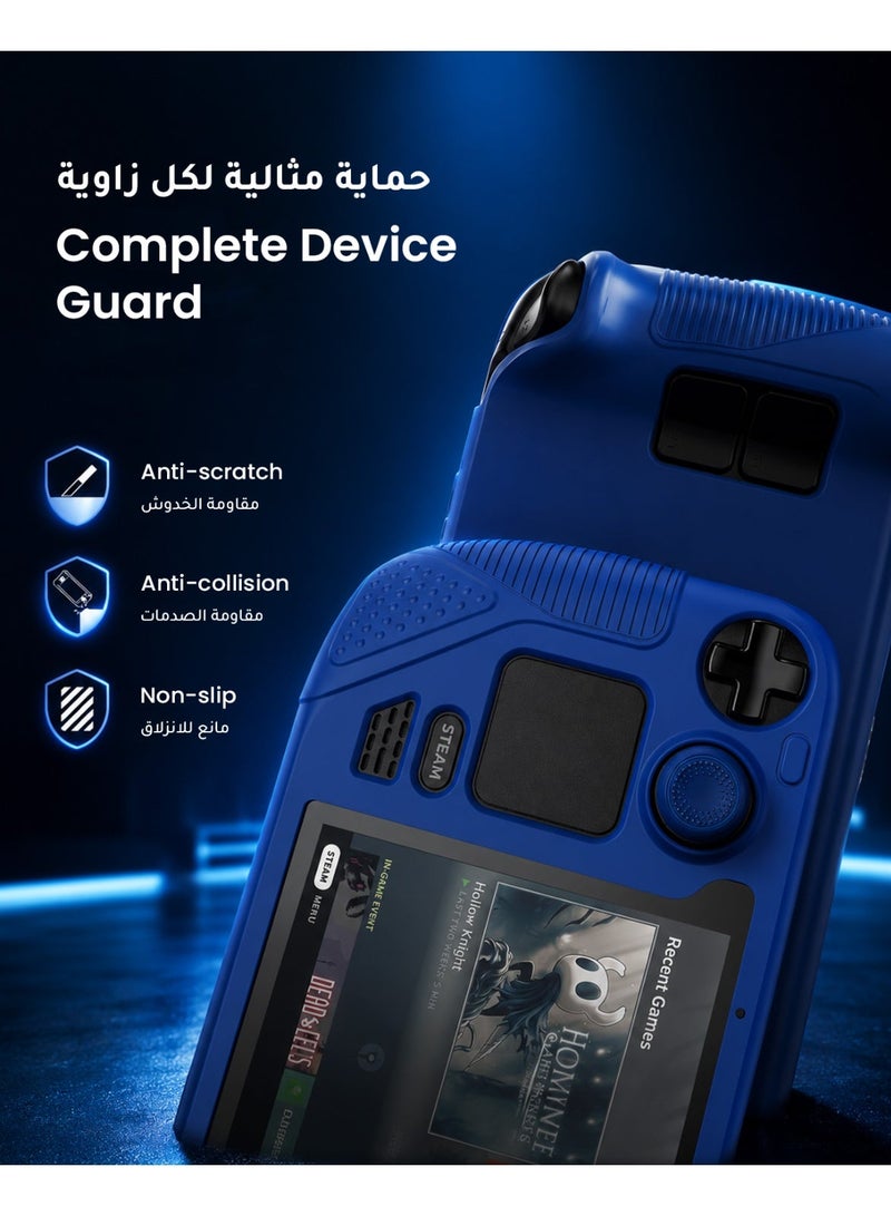 Syntech Protective Case Compatible with Steam Deck Accessories Console OLED/LCD, All-Round Protection with Non-Slip Thumb Grips, Silicone Cover for Enhanced Fit and Alignment-Navy Blue - Image 2