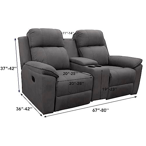 Easy-Going Velvet Reclining Loveseat with Middle Console Slipcover, Stretch 8-Piece Loveseat Reclining Sofa Covers, 2 Seat Loveseat Recliner Slipcover, Thick, Soft, Washable, Camel - Image 5