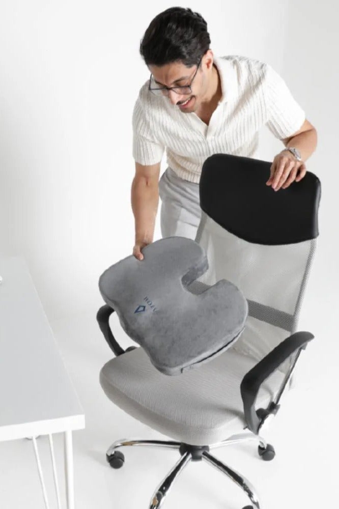 أتوم وسادة مقعد من أتوم - رمادي - Image 4