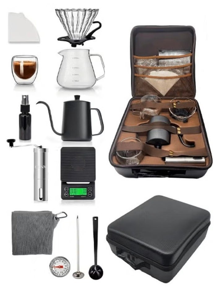 Extra V60 Coffee Set Complete 12 Piece, 600ml Coffee Dripper Set Tool with Storage Bag EX-85479  - Image 1