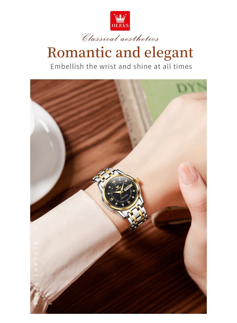 OLEVS Watches for Women Fashion Quartz Stainless Steel Water Resistant Watch Silver 5513 - Image 2