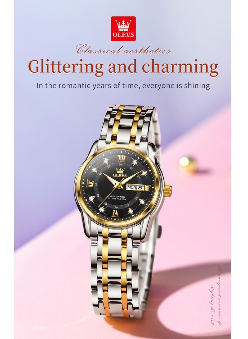 OLEVS Watches for Women Fashion Quartz Stainless Steel Water Resistant Watch Silver 5513 - Image 4