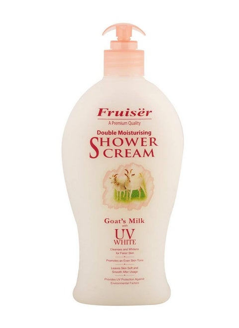 Double Moisturising Shower Cream White, Unisex Goat'S Milk With Uv, 450 Ml