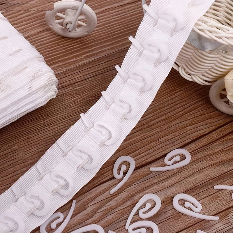 White Plastic Curtain Hooks 100pcs 1.1 Inch Window Accessories - Image 4