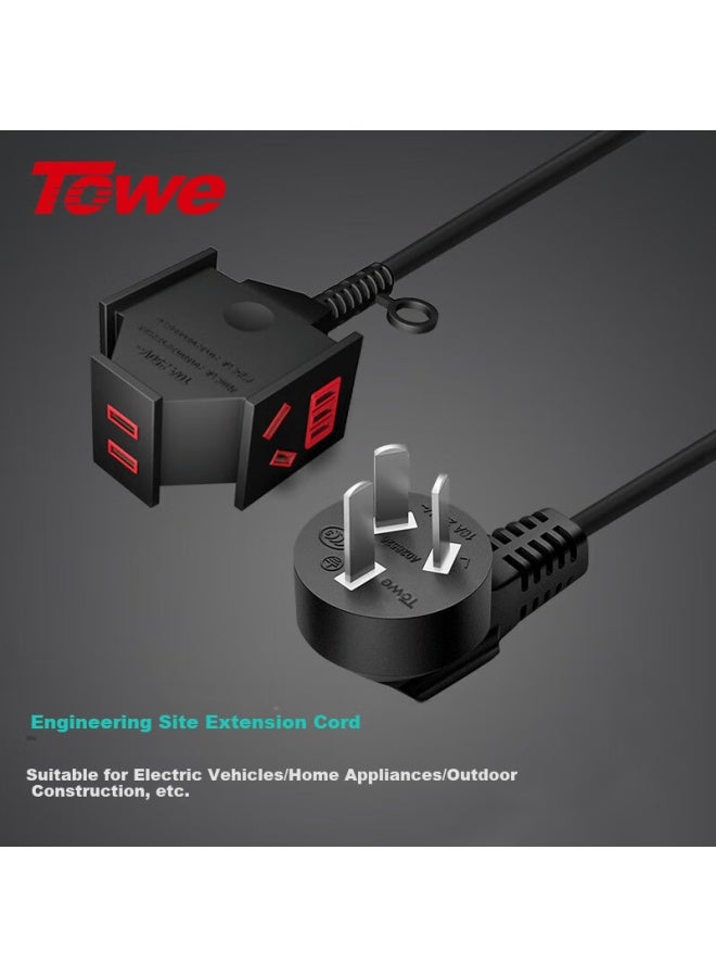 Towe 10a Three-g To Three-extended Electric Vehicle Charging Socket Power Strip/extension Cord/engineering Ground Drop-proof Socket, 1.5m², 30 Meters - Image 1