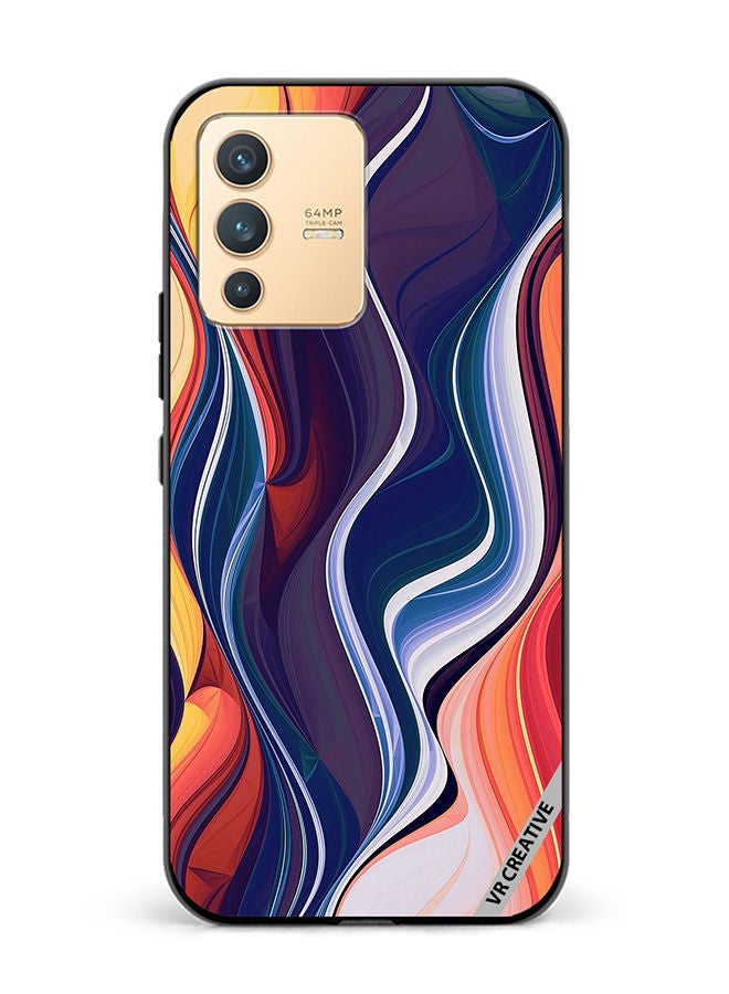 VR CREATIVE Protective Case Cover For Vivo V23 5G Abstract Design Multicolour - Image 1