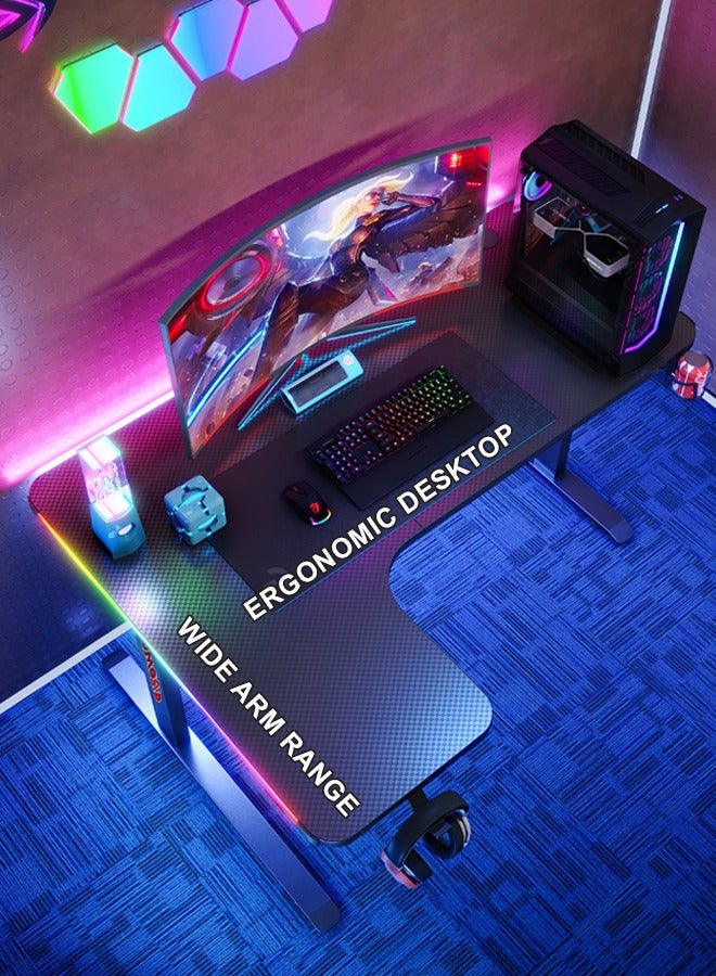 NKX Ergonomic Gaming and Computer Desk with LED Lights 140 CM - Image 2