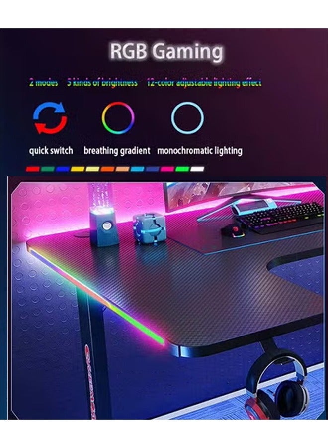 NKX Ergonomic Gaming and Computer Desk with LED Lights 140 CM - Image 3