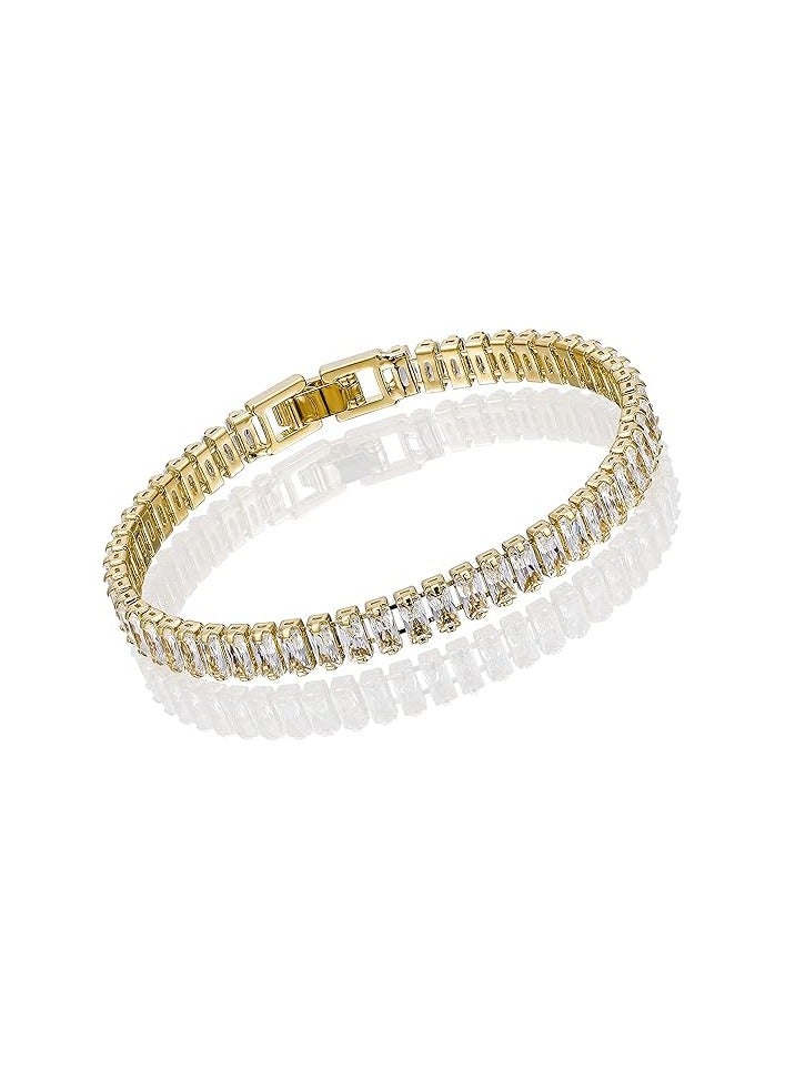 Radwa Azam Tennis Bracelets for Women 18K Gold Plated/White Gold  Bracelet Classic Jewelry Gift - Image 1