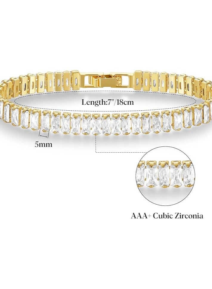 Radwa Azam Tennis Bracelets for Women 18K Gold Plated/White Gold  Bracelet Classic Jewelry Gift - Image 4