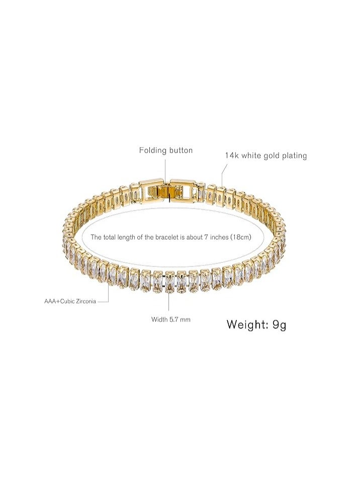 Radwa Azam Tennis Bracelets for Women 18K Gold Plated/White Gold  Bracelet Classic Jewelry Gift - Image 2