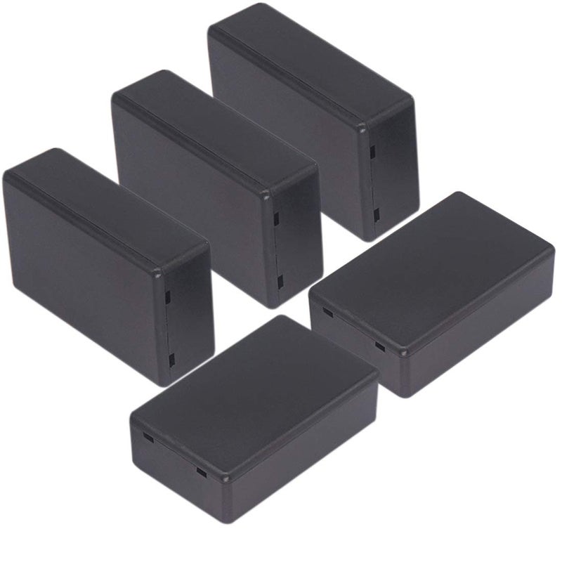 Zulkit 5Pcs Project Boxes ABS Plastic Electrical Project Case Power Junction Box Black 315 x 197 x 102 inch 80 x 50 x 26 mm