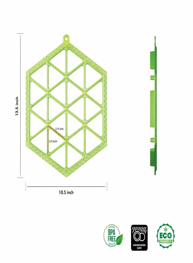 ADson™ Multi Samosa Maker Mold Tray – 24 Grid Samosa Maker Kitchen Cooking Tool (Hexagon, BPA Free) (Green) - Image 2
