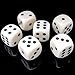 IFAMIO 50 Pack 16MM White Dice Set Acrylic Rounded Six Sided D6 Dice Cubes with Black Pips Dots for Board Games Parties Fun DIY - Image 2
