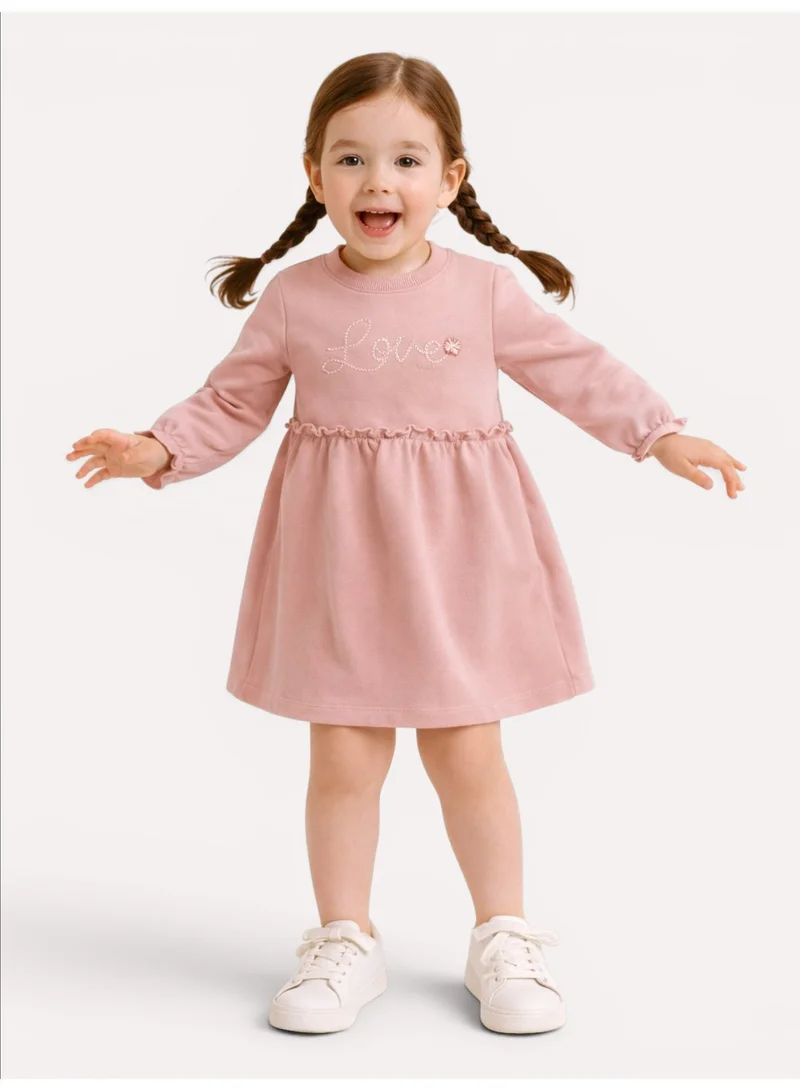 Dirkje Girls Ruffle Waist Long Sleeve Dress