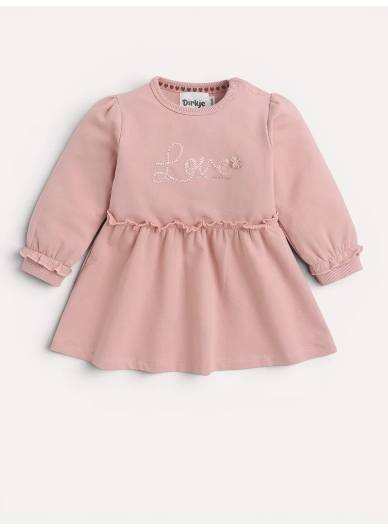 Dirkje Girls Ruffle Waist Long Sleeve Dress