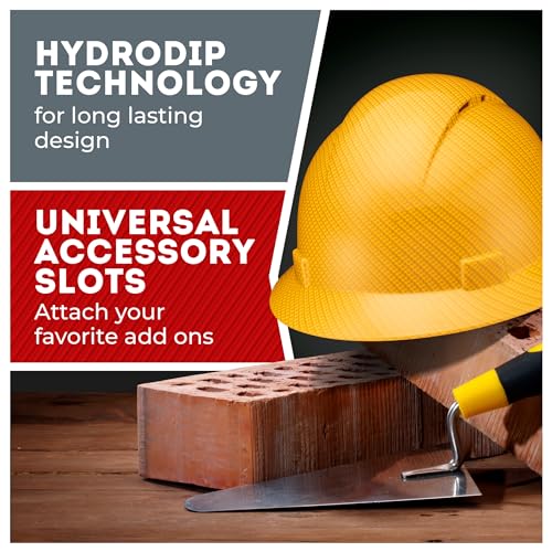 Acerpal Full Brim Vented Yellow Textured Carbon Fiber Design Gloss Finish OSHA Hard Hat with 6-Point Suspension - Image 4