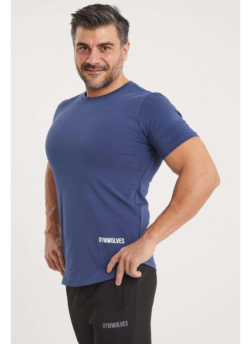 Gymwolves Sports Men's T-Shirt | Indigo | T-Shirts | Workout Tanktop | Never Give Up |  - Image 1