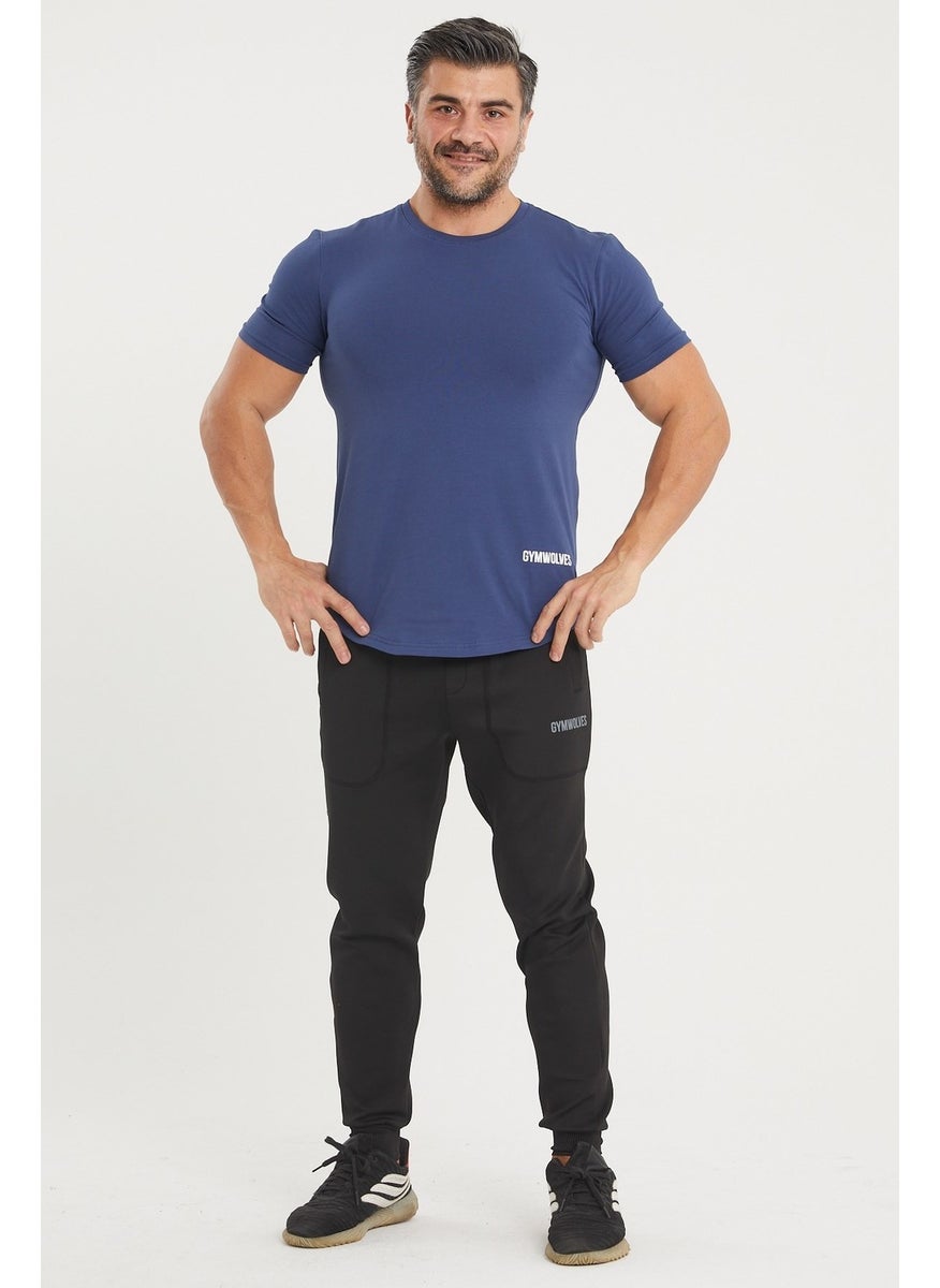 Gymwolves Sports Men's T-Shirt | Indigo | T-Shirts | Workout Tanktop | Never Give Up |  - Image 2