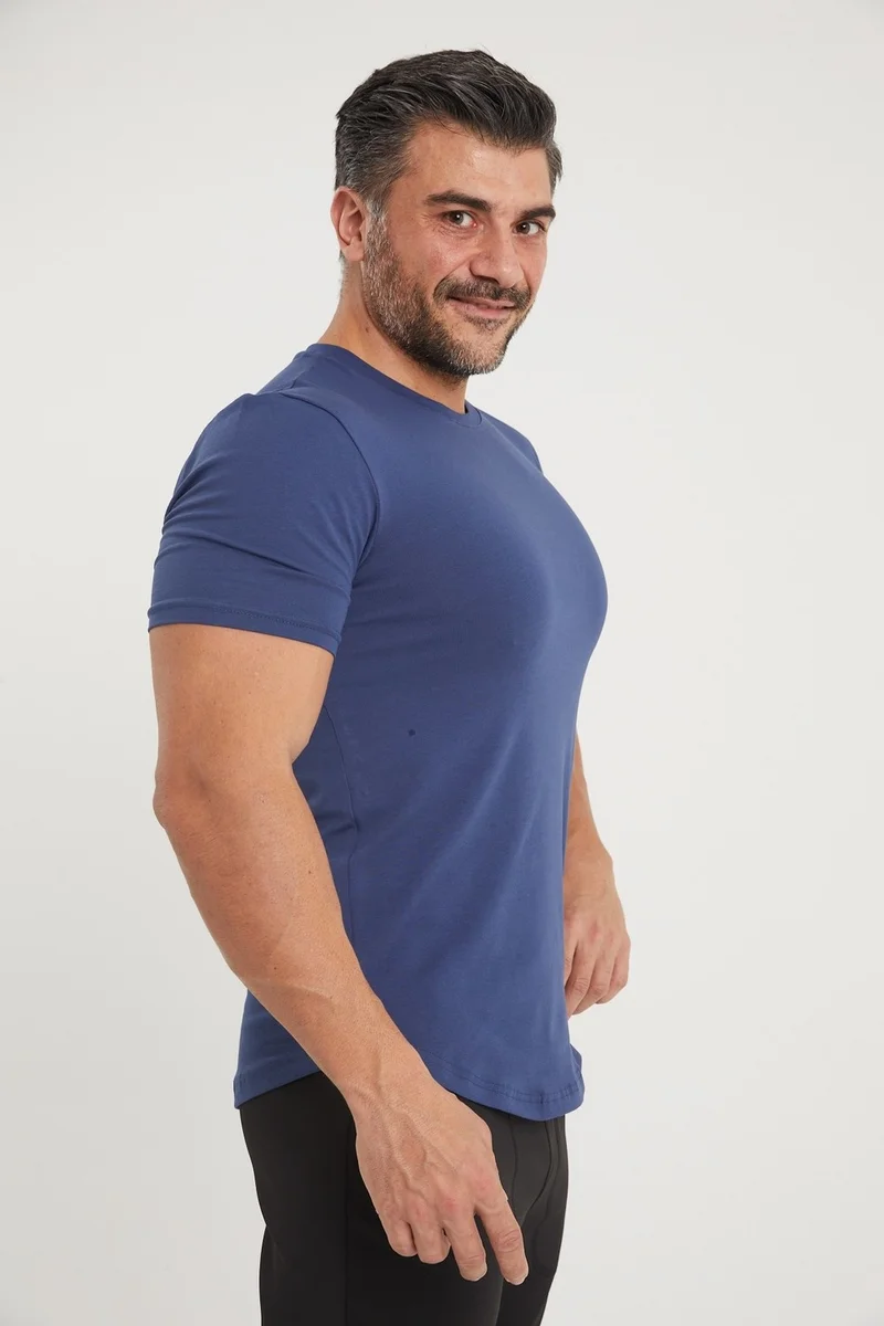 Gymwolves Sports Men's T-Shirt | Indigo | T-Shirts | Workout Tanktop | Never Give Up |