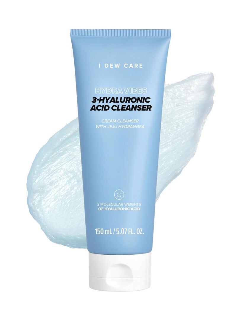 I DEW CARE - I DEW CARE Foam Cleansing - Hydra Vibes 3-Hyaluronic Acid Cleanser | Hyaluronic Acid, Moisturizing, Korean Glass Smoother Skin Care, Vegan, Cruelty-Free, Illuminating, Exfoliating, 5.07 FL Oz - Image 1