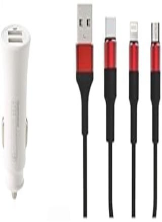 Car Essential Bundle (Remax RCC-217 Rocket Car Charger Dual USB Outputs 2.4A - White+Keendex KX 2463 3 in 1 Fast Charging and Data Transfer Cable for Type-C, Micro and iPhone, 1.2 Meters-, lightning) - pzsku/Z1CCA0944D77831DB9A38Z/45/_/1717327774/3c9ec055-9ffb-4f36-a0ad-354b0b8af517