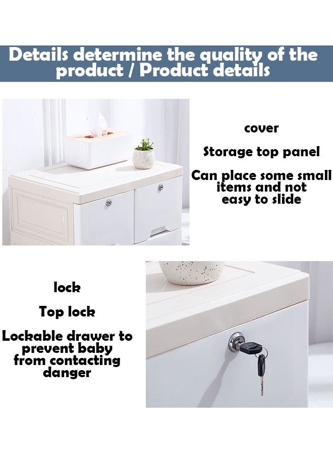 زي سي إم - هابي خزانة تخزين بلاستيكية سميكة مكونة من 5 طبقات بسعة كبيرة وتصميم درج، خزانة قابلة للتكديس - Image 2