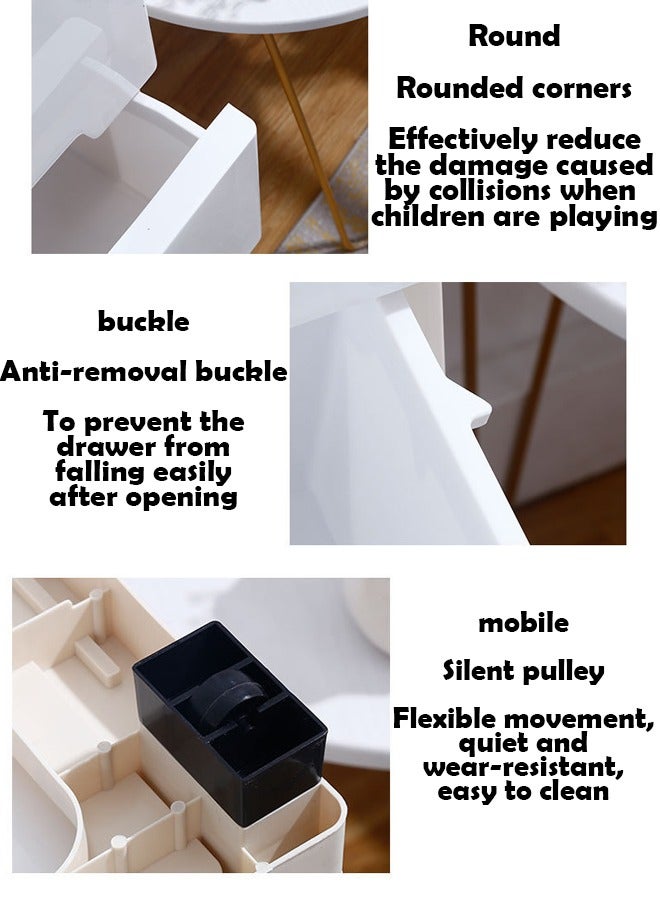 زي سي إم - هابي خزانة تخزين بلاستيكية سميكة مكونة من 5 طبقات بسعة كبيرة وتصميم درج، خزانة قابلة للتكديس - Image 3