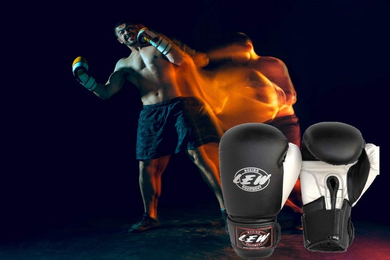 LEW Black Pre Molded Boxing Competition| Training| MMA| Kickboxing | Muay Thai Gloves for Bags & Training Boxing Gloves - Image 2