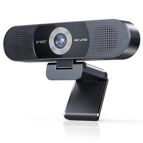 EMEET C980 PRO 3in1 4K Webcam with Microphone and Speaker 6098 Wide Angle Webcam w 4 Noise Cancel Mics 2 Speakers Fixed Focus Magnetic Privacy Cover Great for Group and Personal Video Calls - Image 1