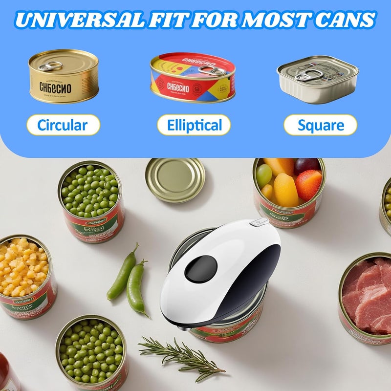 EZVING USB Rechargeable Electric Can Opener - Battery Operated, One Touch Auto Operation, Magnetic Lid Holder & Smooth Edge Cutting, Cordless & Hands Free Tin Opener for Seniors, Works with All Standard Cans - Image 4
