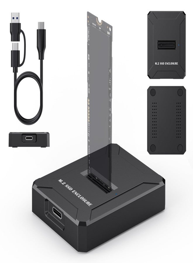 EYOOLD M.2 NVMe & SATA SSD Reader Adapter, M.2 SSD to USB C Docking Station for M.2 (M Key, B+M Key) NVMe and SATA NGFF SSD Size for 2280 2260 2242 2230 22110 Enclosure - Image 1