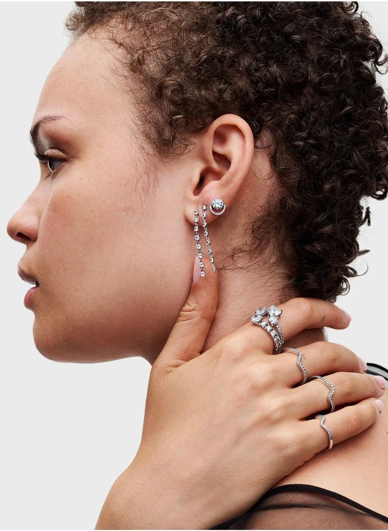 PANDORA Sparkling Overlapping Band Ring