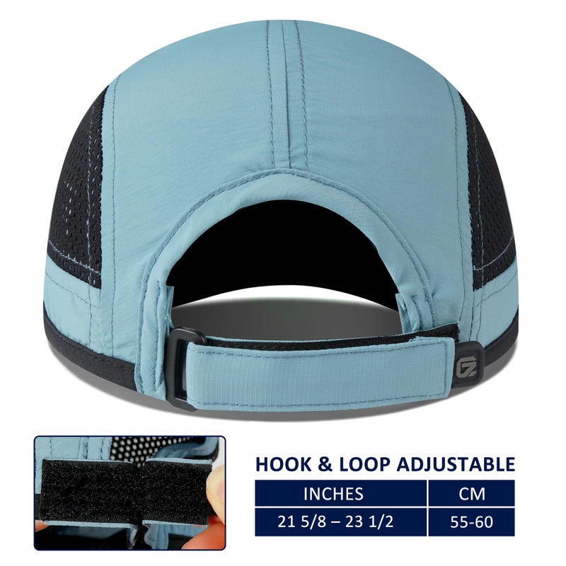 GADIEMKENSD Mens Folding Running Hat Long Brim Golf Hats Quick Dry Baseball Caps Unstructured Breathable Light UPF 50 Cooling Cap for Outdoor Sport Hiking Workout Gym Tennis Travel Sky Blue - Image 3