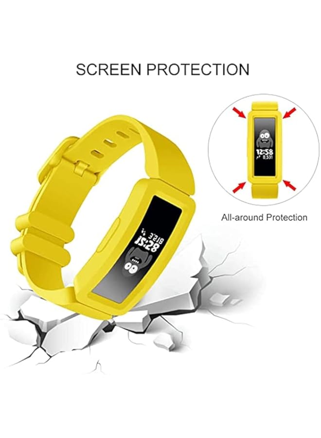 Khazna Strap for Fitbit Ace 2, Soft Silicone Waterproof Bracelet Accessories, Replaceable Sport Fitness Watch Bands Wristbands for Fitbit Ace 2 for Kids Boys Girls, 1 Pcs, Yellow  - Image 5