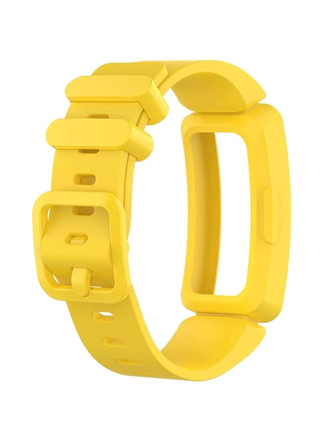 Khazna Strap for Fitbit Ace 2, Soft Silicone Waterproof Bracelet Accessories, Replaceable Sport Fitness Watch Bands Wristbands for Fitbit Ace 2 for Kids Boys Girls, 1 Pcs, Yellow  - Image 1