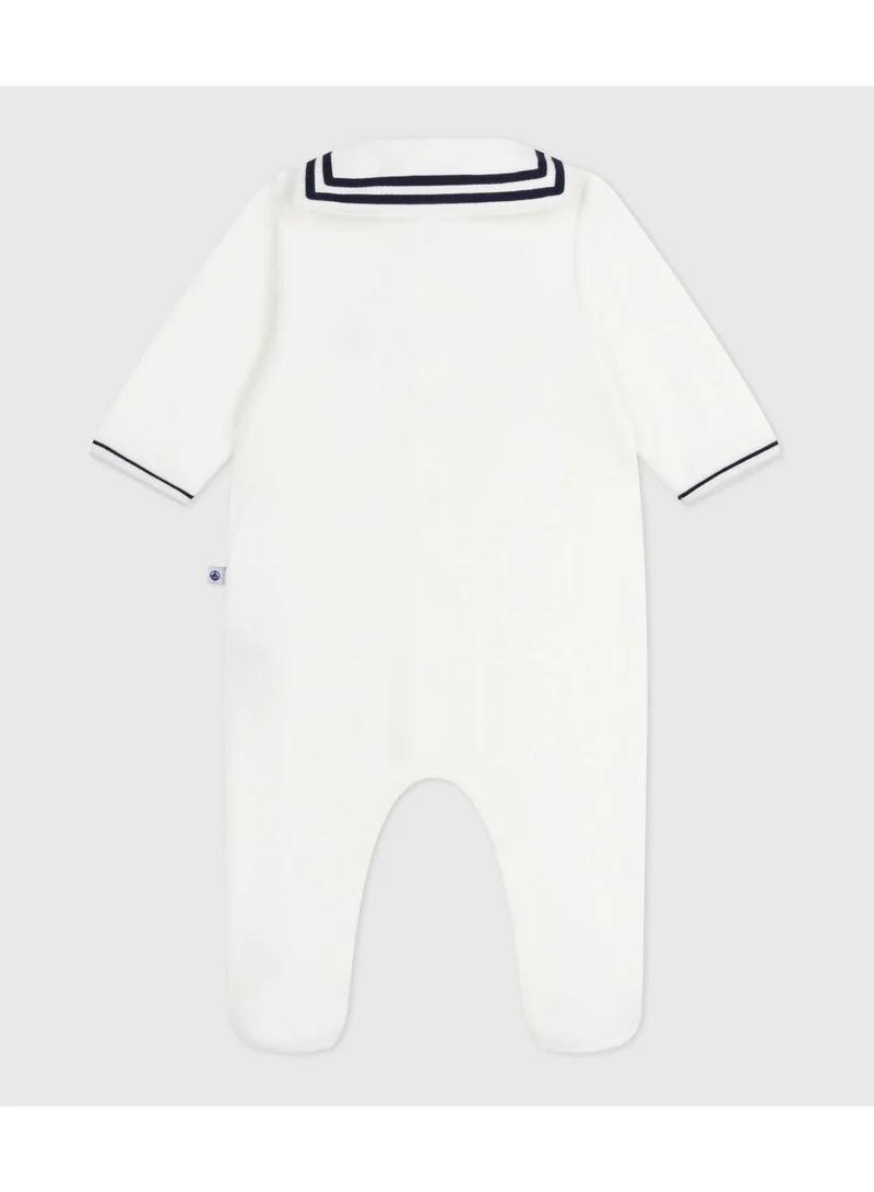 بيتي باتو Babies' velour pyjama suit with a sailor collar