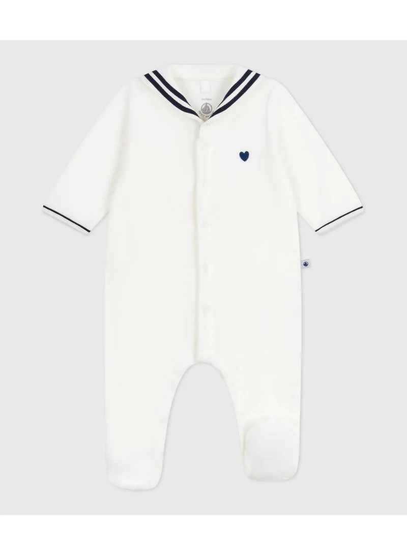 بيتي باتو Babies' velour pyjama suit with a sailor collar