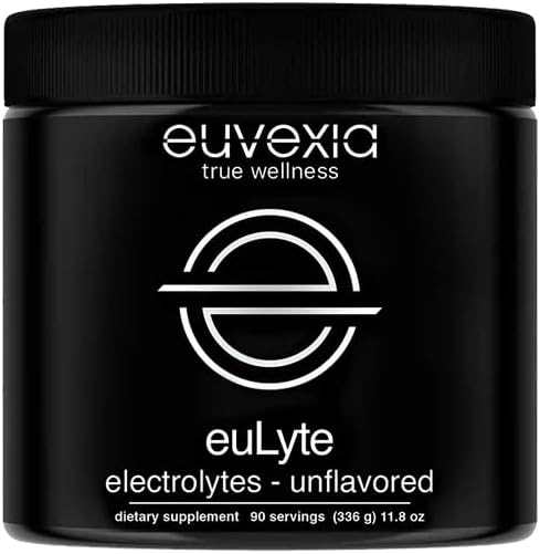 Euvexia euLyte Dr Ekberg Electolytes Powder SugarFree Hydration 90 Serv Unflavored Hydration Drink Mix 1513mg ElectrolyteServ Fasting Keto Vegan Carnivore - Image 1
