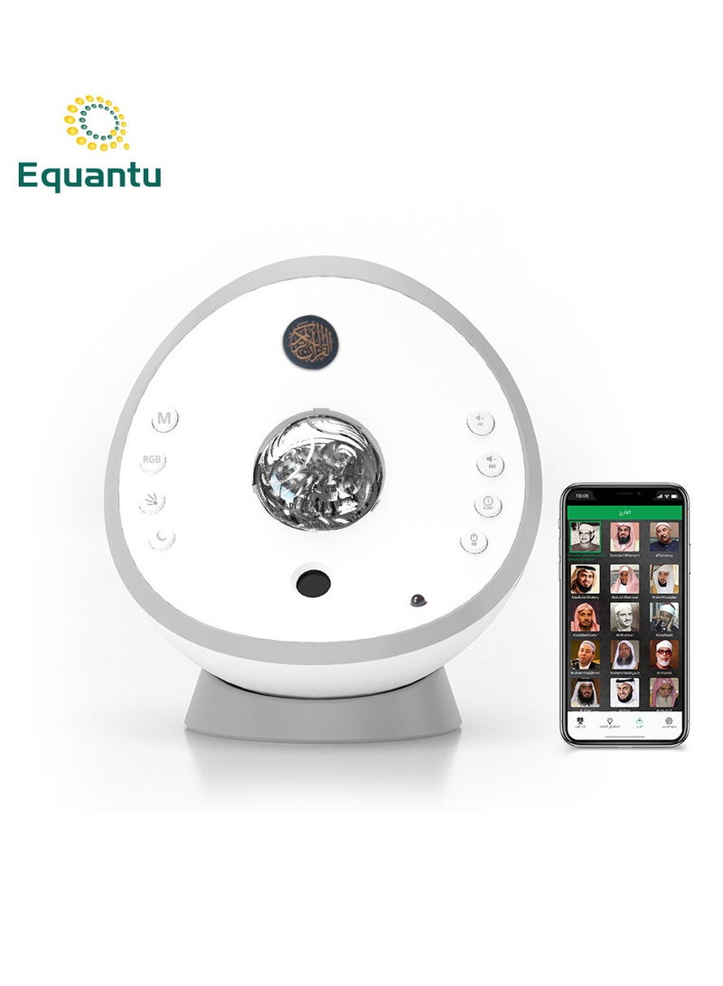Equantu Starry Sky Water Ripple Laser Projection Lamp Portable Mini Quran Speaker - Image 1