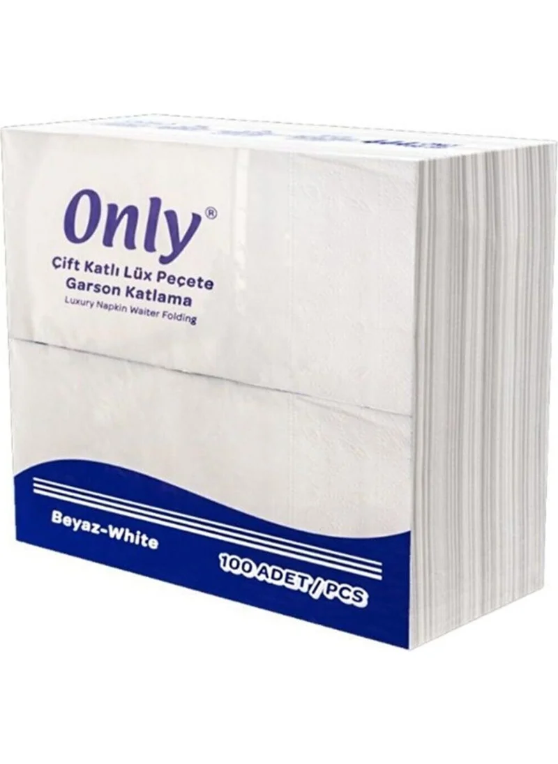 اونلي Double Fold Luxury Napkin White 33x31