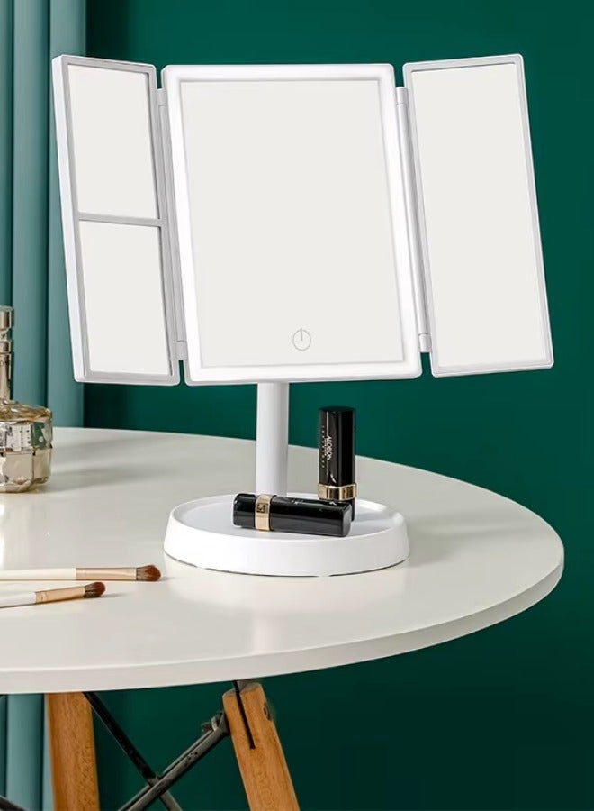 Foldable LED Makeup Mirror with 3 Panels – Perfect for Daily Use & Travel - Image 2