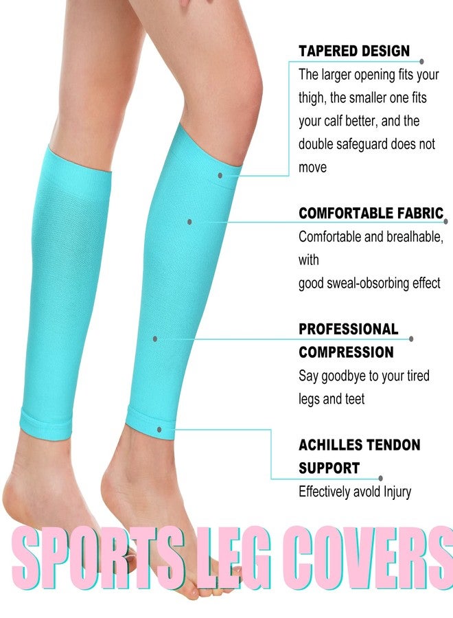 Sosation 6 Pairs Calf Compression Sleeve Women Footless Compression Stockings Elastic Leg Sleeve for Running Nurse Pregnant (Medium) - Image 2