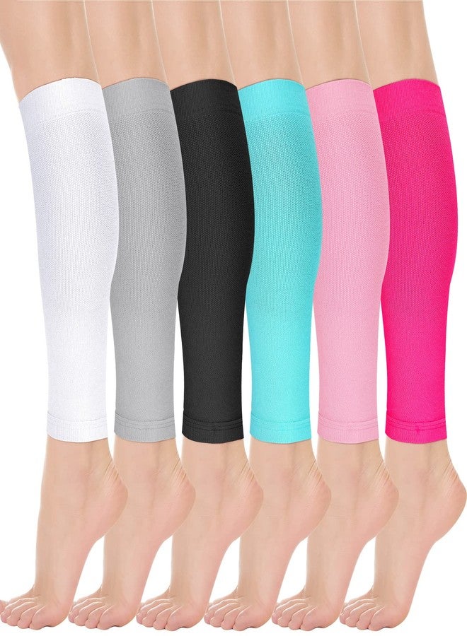 Sosation 6 Pairs Calf Compression Sleeve Women Footless Compression Stockings Elastic Leg Sleeve for Running Nurse Pregnant (Medium) - Image 1