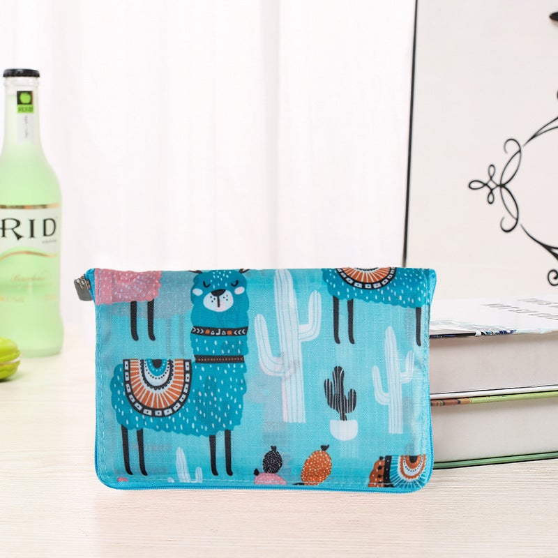 Korean Style Wallet Folding Shopping Bag Sky blue alpaca 
