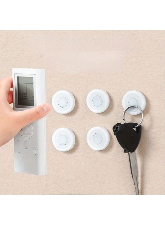White Magnetic Remote Control Holder 8pcs No Drill Wall Mount Strong Adhesive Suction Cup - Image 3