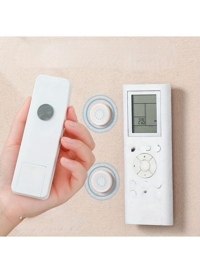 White Magnetic Remote Control Holder 8pcs No Drill Wall Mount Strong Adhesive Suction Cup - Image 2