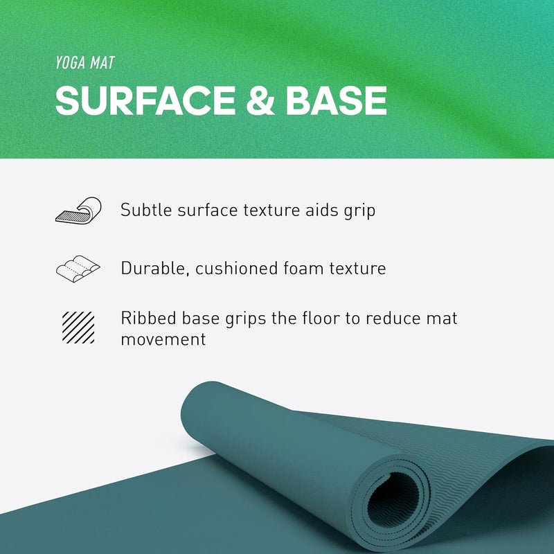 اديداس حصيرة يوغا أديداس بسماكة 8 مم – أخضر خام، مبطنة ومقاومة للانزلاق لليوغا والبيلاتس - Image 3
